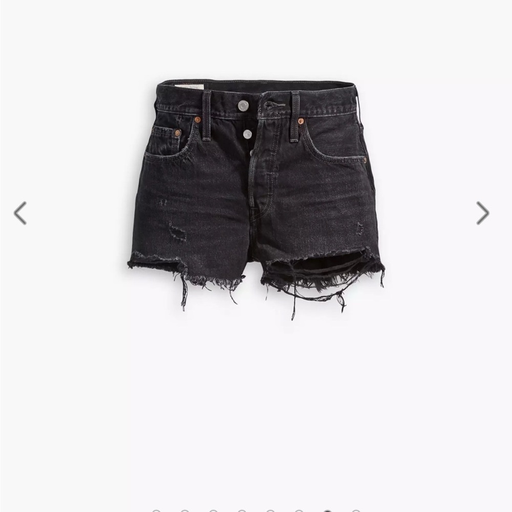 Levi's Black Frayed Jean Shorts